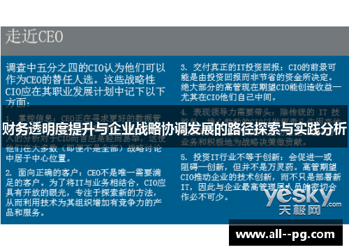 财务透明度提升与企业战略协调发展的路径探索与实践分析 财务透明度提升与企业战略协调发展的路径探索与实践分析